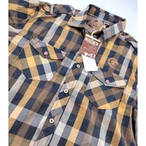 Raider‎ Jean Co. Western Fashion Brown Long Sleeve Large Shirt